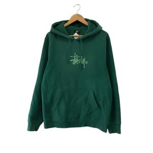 STUSSY◆パーカー/M/コットン/GRN/総柄/118325/刺繍ロゴ//