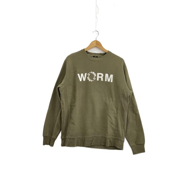 WORM TOKYO CREWNECK LOG リバースタイプ スウェット/M/コットン/KHK