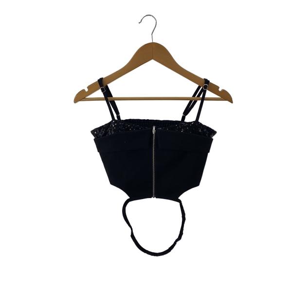 AMERI◆24SS/LAYERED SPANGLE SHORT BUSTIER/S/ポリエステル/...