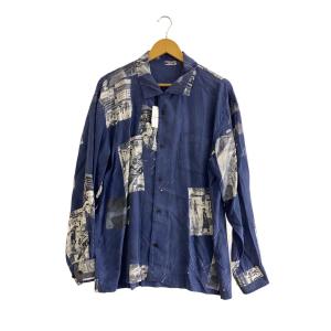 Porter Classic◆アロハロングシャツ/長袖シャツ/M/--/NVY/総柄//