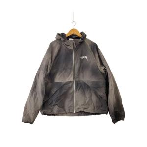 STUSSY◆Wave Dye Beach Shel Jacket シェルジャケット/L/ナイロン/グレー//