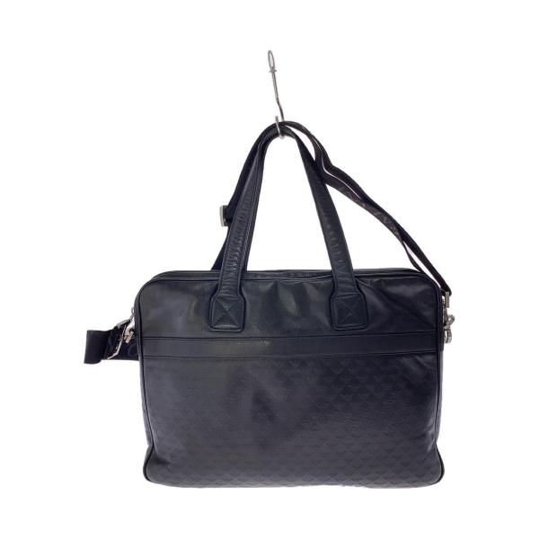 EMPORIO ARMANI◆ブリーフケース/レザー/BLK/無地/YEM823//