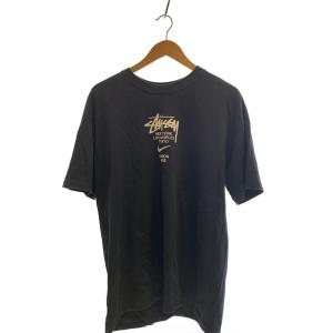 STUSSY◆Tシャツ/L/コットン/BLK/NIKEコラボ//