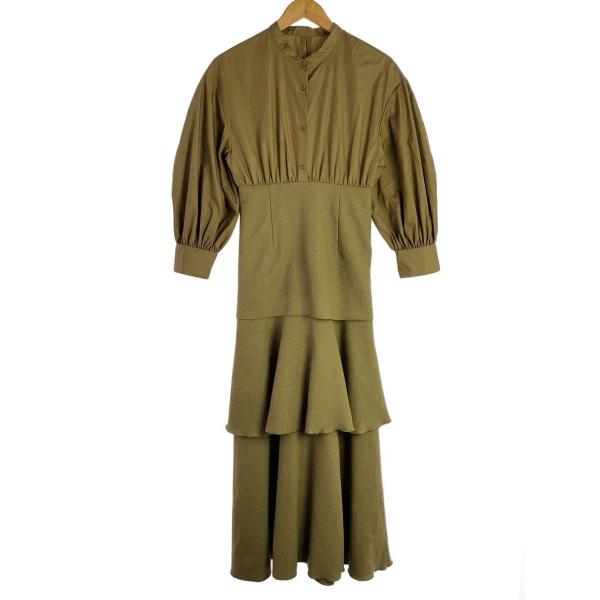 AMERI◆長袖ワンピース/M/ポリエステル/KHK/0224205960130