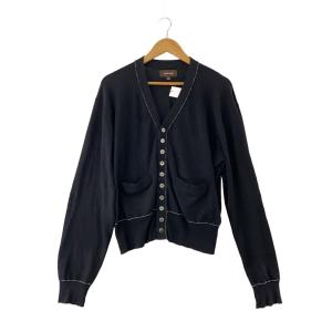 MASU◆MB 10 BUTTONS CARDIGAN/カーディガン(薄手)/48/コットン/BLK/B26U6KN001//