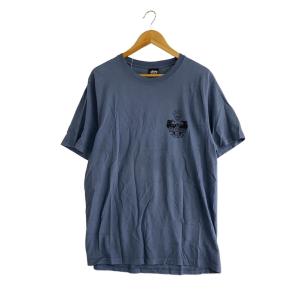 STUSSY◆BUILT TO LAST/Tシャツ/M/コットン/BLU/プリント//