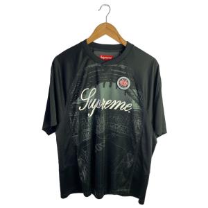 Supreme◆Jacquard Soccer Jersey Black/カットソー/M/ポリエステル/BLK