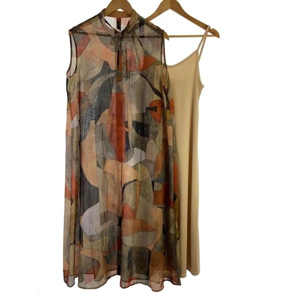 AMERI◆MEDI MURAL TRANSFORM DRES/キャミワンピース/S/ポリエステル/...