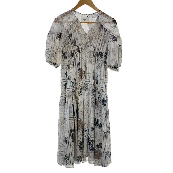 AMERI◆7分袖ワンピース/S/ポリエステル/WHT/01110920770