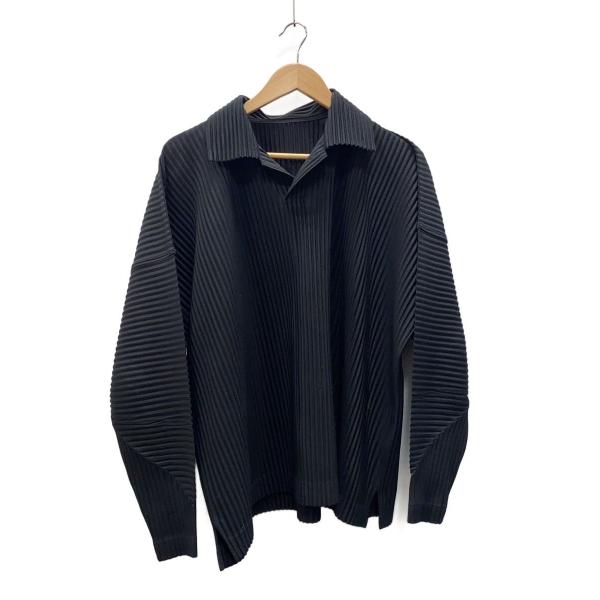HOMME PLISSE ISSEY MIYAKE◆長袖シャツ/2/ポリエステル/BLK/hp43j...