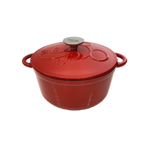 Meyer◆鍋/容量:2.5L/RED/DBV-C120RD/キャストアイアン両手鍋/20cm/ミッ...