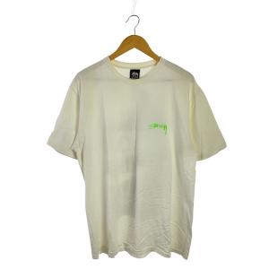 STUSSY◆Tシャツ/L/コットン/WHT/無地