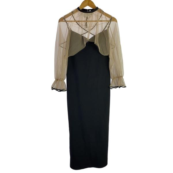 AMERI◆MANY WAY AIRY VEIL DRESS/セットアップ/S/BLK/023105...