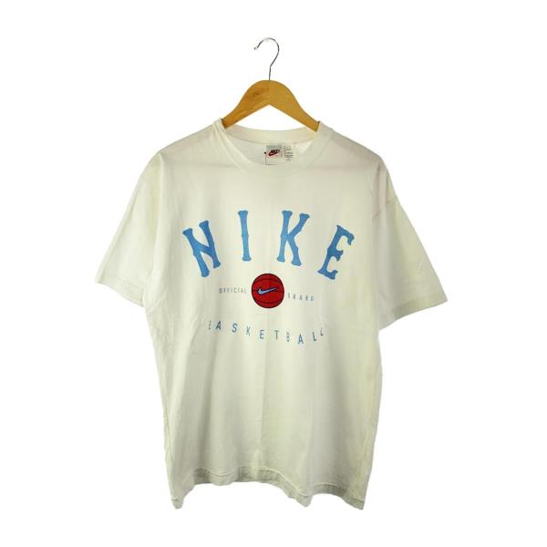 NIKE◆basket ball/銀タグ/Tシャツ/L/コットン/ホワイト