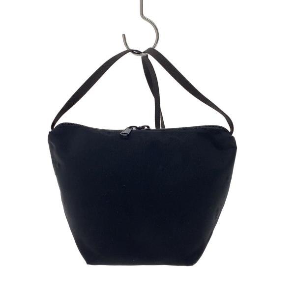 Herve Chapelier◆別注/ビッグポシェット/ショルダーバッグ/ナイロン/BLK/無地//