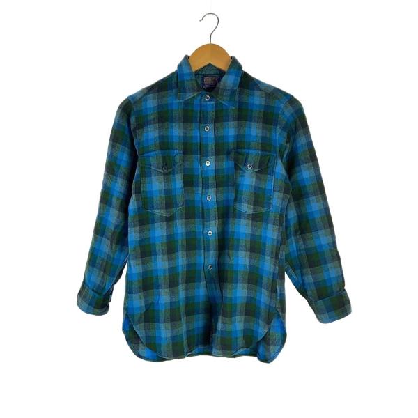 PENDLETON◆ネルシャツ/16/ウール/BLU//