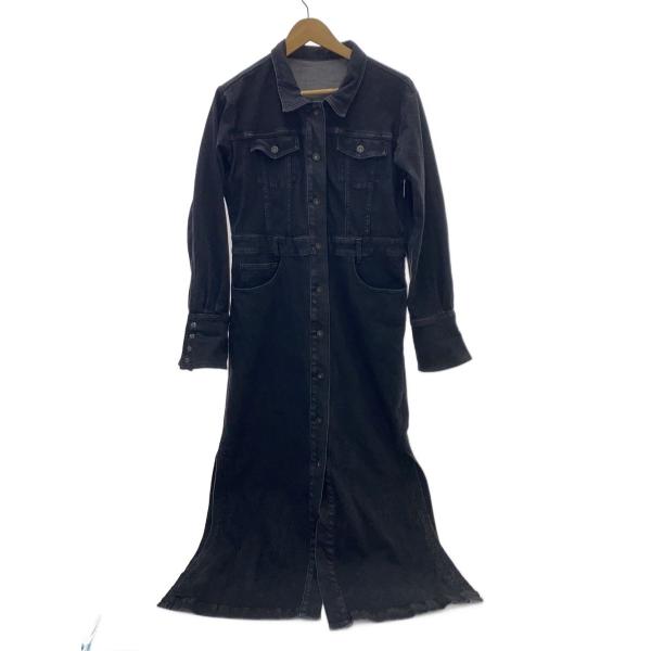 AMERI◆シャツワンピース/S/デニム/BLK/無地/0124205610770