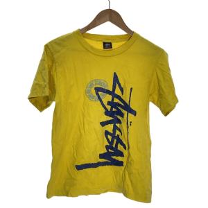 STUSSY◆80S/黒タグ/USA製/Tシャツ/M/コットン/YLW//OLD