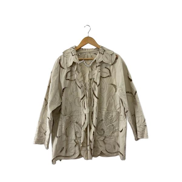 AMERI◆毛羽立ちシワ有/UND SCALLOPE EMBROIDERY OVERSIZE SHI...