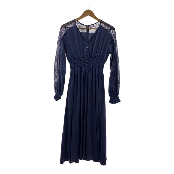 AMERI◆長袖ワンピース/S/--/BLU/無地/02920540380