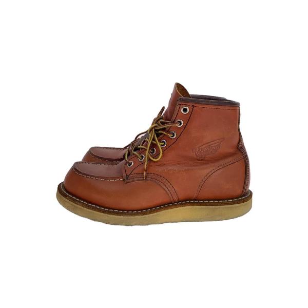 RED WING◆レースアップブーツ・6インチクラシックモックトゥ/22.5cm/RED/レザー