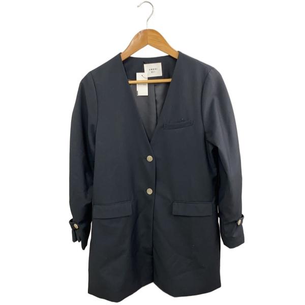 AMERI◆コート/S/ポリエステル/BLK/無地/01110720120