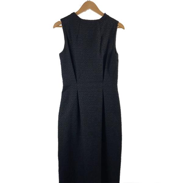 AMERI◆25SS/ORIGINAL PUNCHINGノースリーブワンピース/M/コットン/BLK...