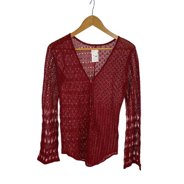 AMERI◆カーディガン(薄手)/FREE/レーヨン/RED/0225101710940//