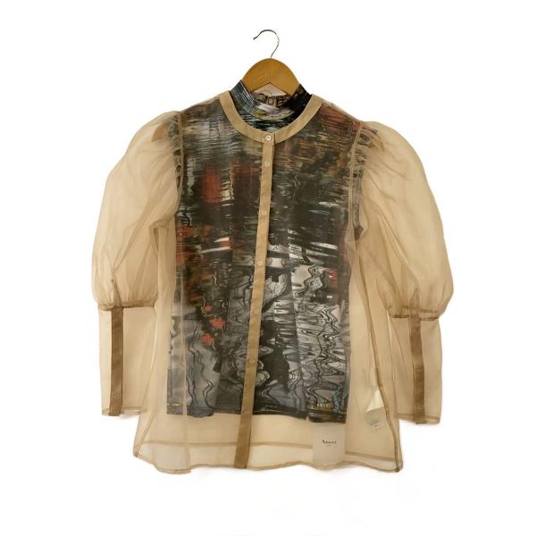 AMERI◆長袖ブラウス/FREE/ポリエステル/BEG/02210440410//