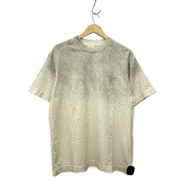 DANKE SCHON◆ラインストーンクルーネックコットンTシャツ/S/コットン/WHT/26S-C...
