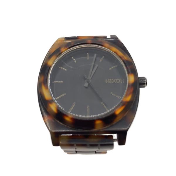 NIXON◆クォーツ腕時計/アナログ/ステンレス/BLK/BRW