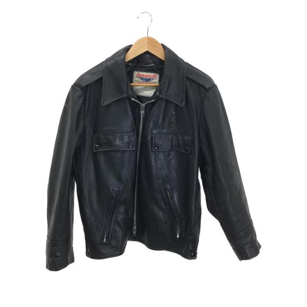 American leatherwear/カナダ製/Police Jacket/42/牛革/BLK