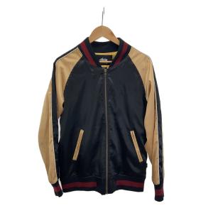 STUSSY◆World Tour 35 Souvenir Jacket/M/ポリエステル/BLK