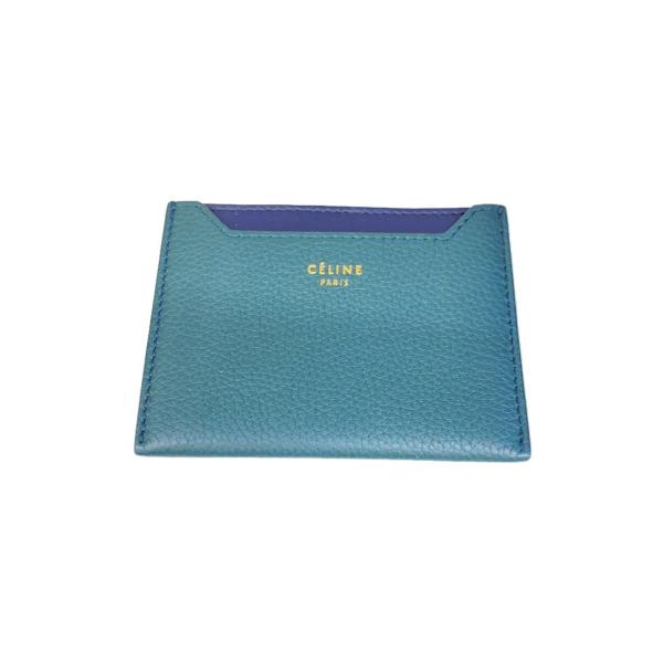 CELINE◆カードケース/レザー/GRN/無地/レディース/f-gm1168