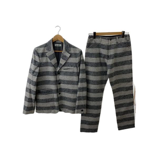 MOSODELIA◆セットアップ/S/コットン/GRY/ボーダー/14AW-O-002