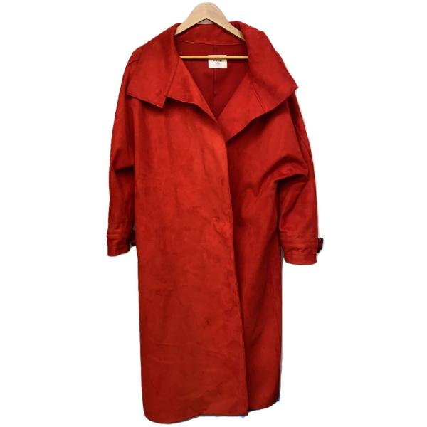 AMERI◆WRAP COLLAR COAT/コート/FREE/ポリエステル/RED/0192072...