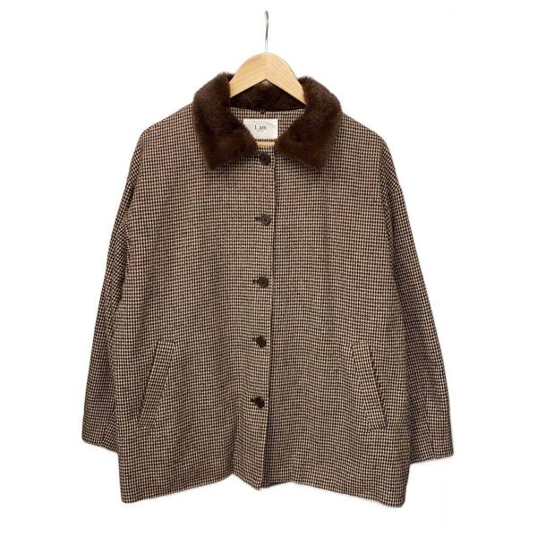 I_am/2way fur midi check coat/FREE/ポリエステル/千鳥格子/124...