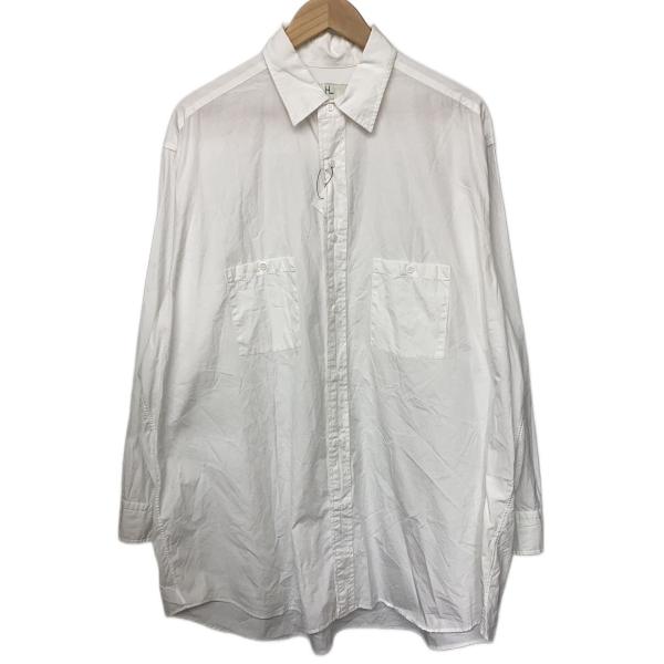 HERILL◆Suvin Workshirts/オーバーサイス長袖シャツ/3/コットン/WHT/23...