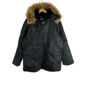 ALPHA INDUSTRIES◆N-3B/フライトジャケット/L/ナイロン/BLK/20024-0...