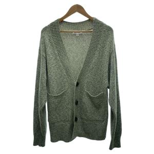 MASU◆MELANGE LOOSE CARDIGAN/46/ナイロン/GRN/無地/MSSS-KN0122