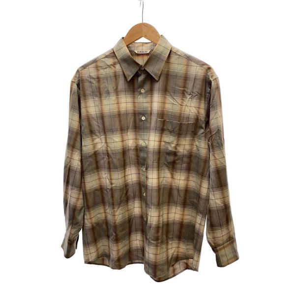 AURALEE◆長袖シャツ/3/ウール/BEG/A25SS01LC