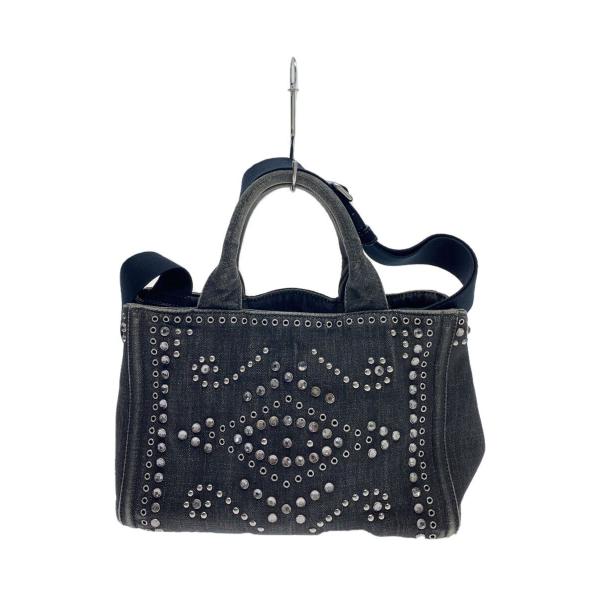 PRADA◆トートバッグ/デニム/BLK