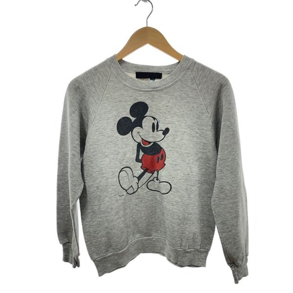 MICALLE MICALLE◆スウェット/M/コットン/GRY/80s/ミッキープリント
