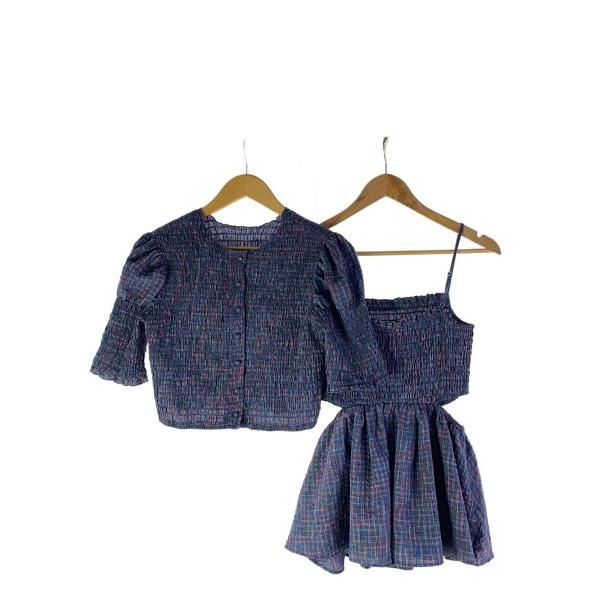 AMERI◆MEDI BUSTIER SET SHIRRING SHORT /M/ポリエステル/PU...