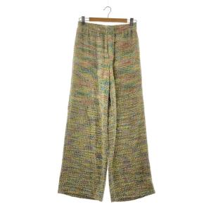 MASU◆24SS/CANDY TWEED WIDE PANTS/ボトム/46/ナイロン/グリーン/MASS-PT0524/? NULL ?