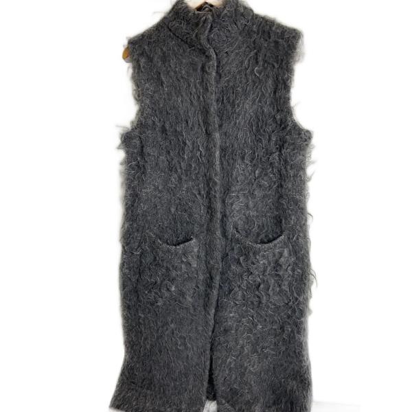 AMERI◆SUPER BRUSHED LONG VEST/ベスト/FREE/ポリエステル/GRY