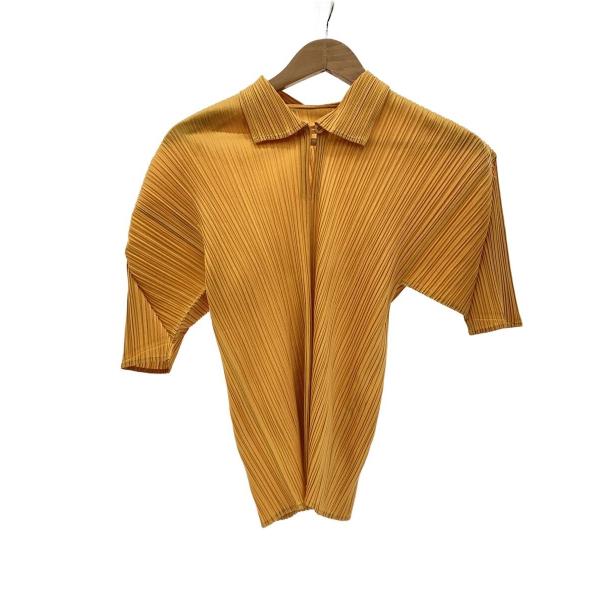 PLEATS PLEASE ISSEY MIYAKE◆トップス/3/ポリエステル/YLW/無地/PP...