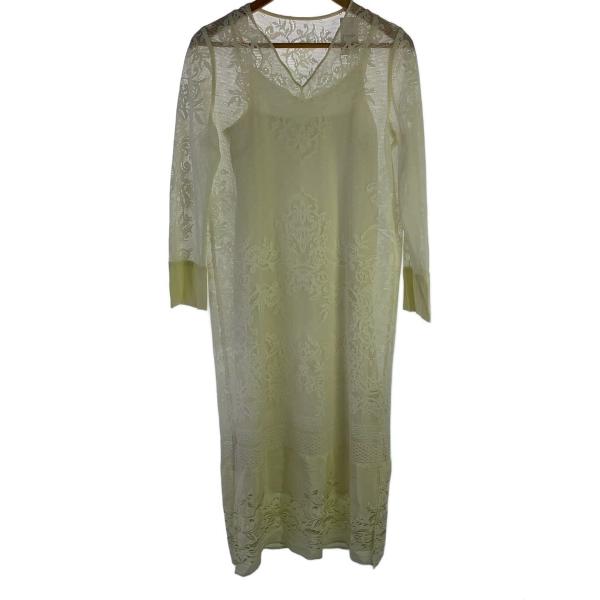 AMERI◆長袖ワンピース/S/ポリエステル/WHT/01310520480/インナー付き