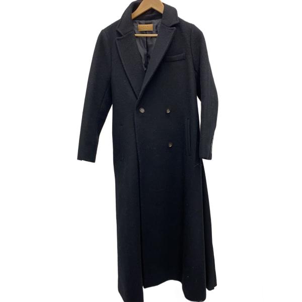 AMERI◆UNDRESSED BACK PLEATS COAT/コート/S/ウール/BLK/無地/...