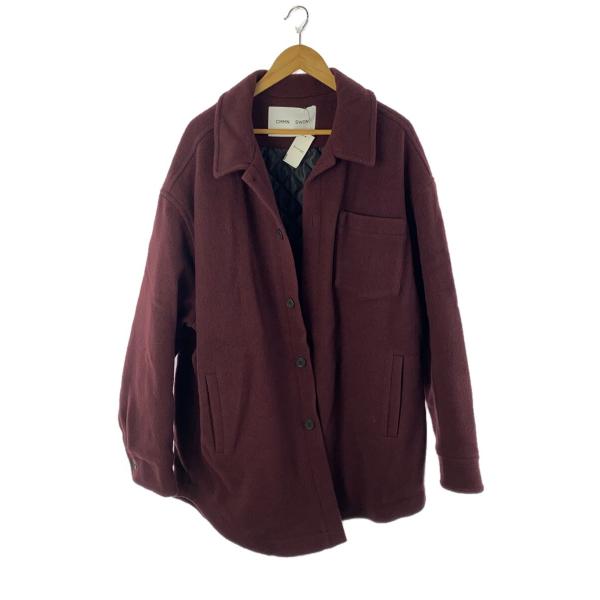 CMMN SWDN◆ステンカラーコート/46/ウール/BRD/無地